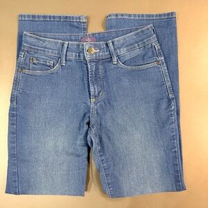 NYDJ Marilyn Straight Classic Blue Denim Jeans - Size 4P